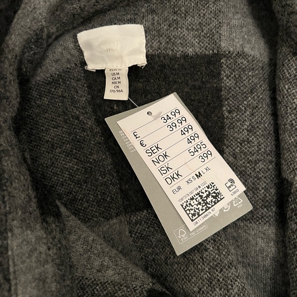 BNWT H&M grey plaid shacket, M - Picture 2 of 2
